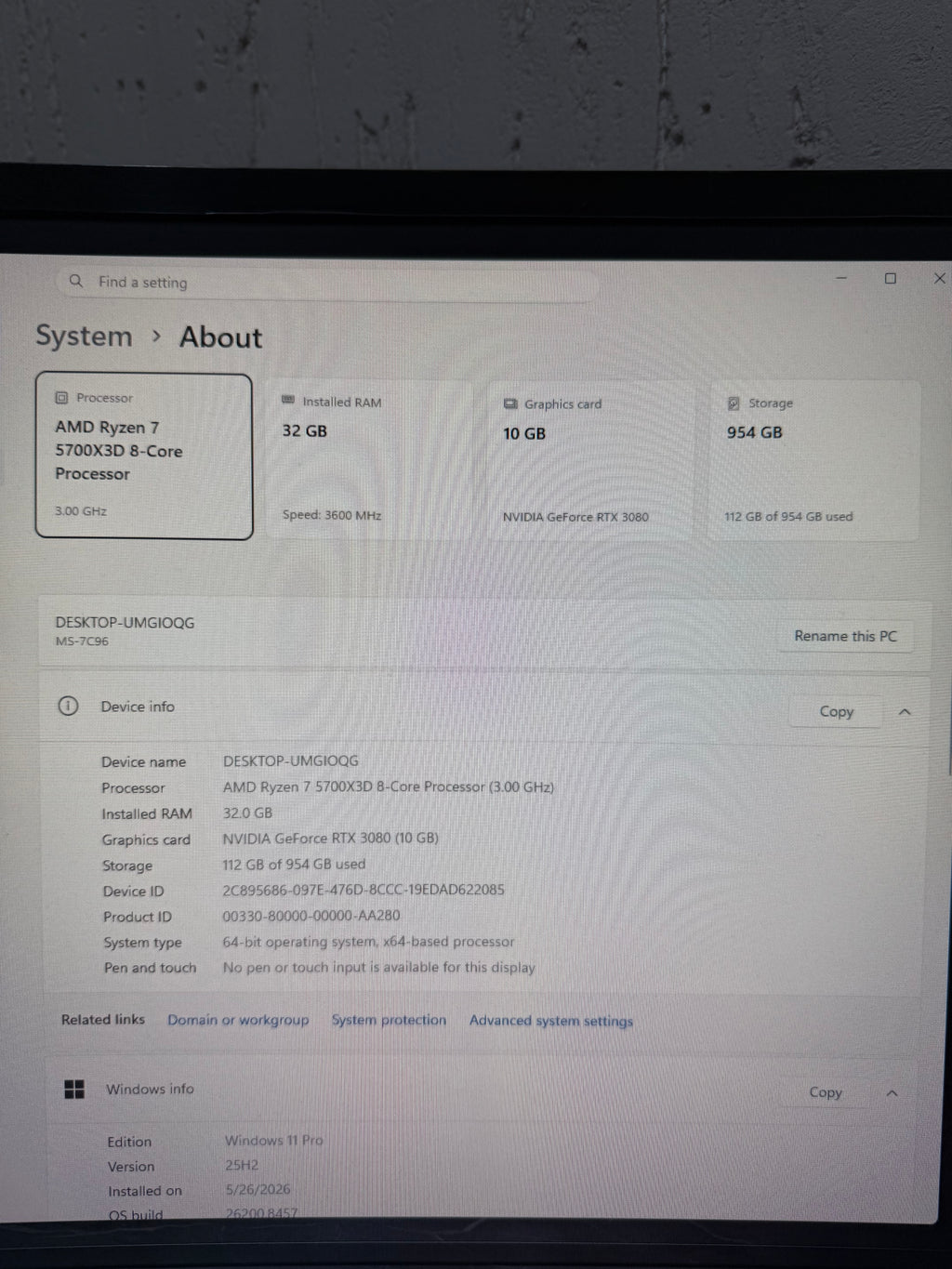Ryzen 7 5700X3D | EVGA RTX 3080 10GB 1440P Gaming PC