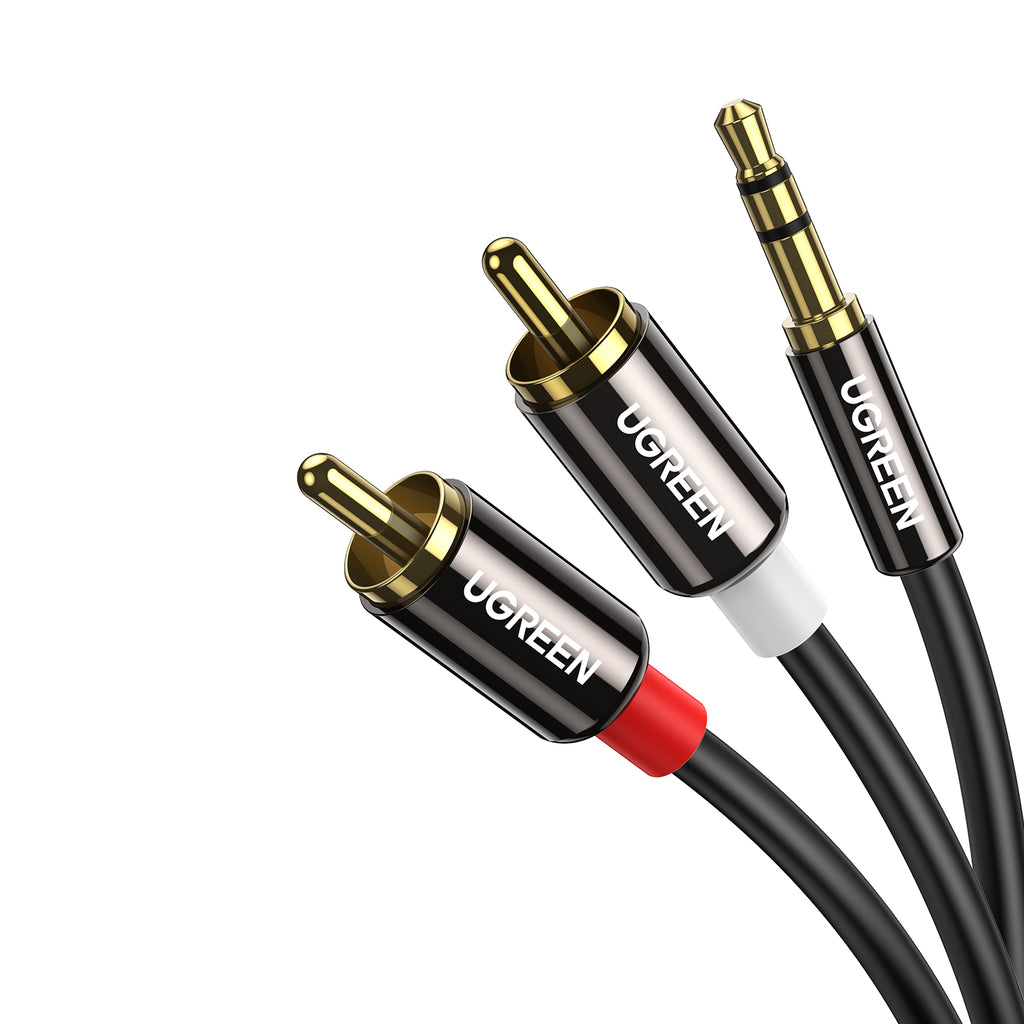 UGREEN AV116 RCA to AUX 3.5mm Audio Cable 1M - Black