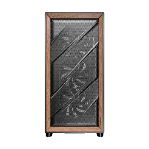Antec FLUX ATX WOOD Mid Tower Gaming Chassis – Black