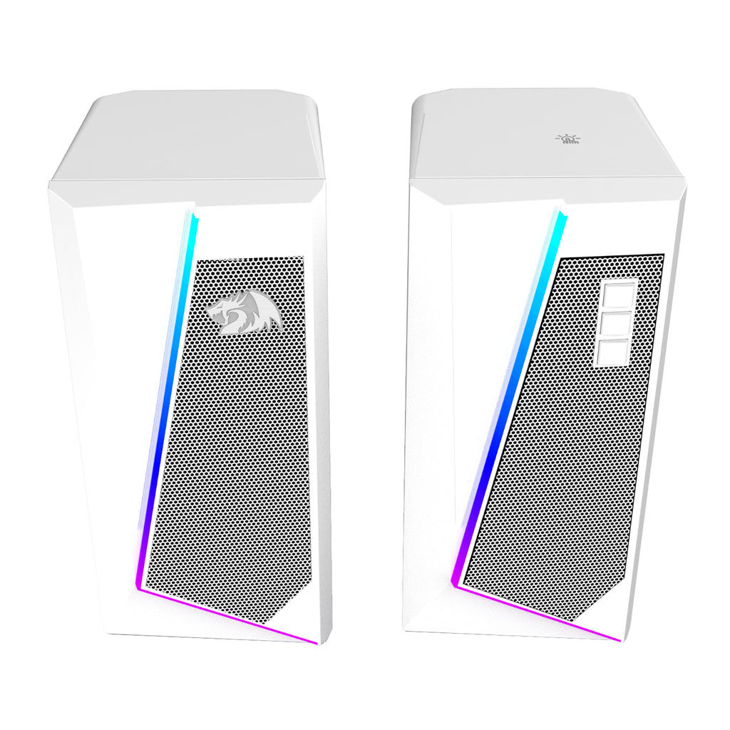 Redragon GS20W ANVIL 3W 2.0 RGB Stereo Desktop PC Speakers - White