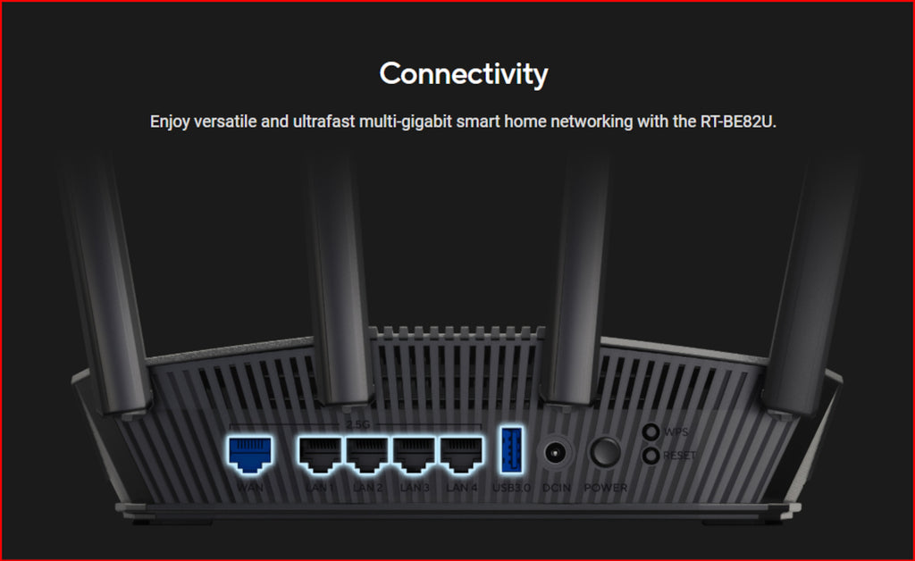ASUS RT-BE82U Wi-Fi 7 Dual-Band 2.5GbE Router - Black